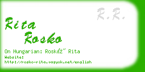 rita rosko business card